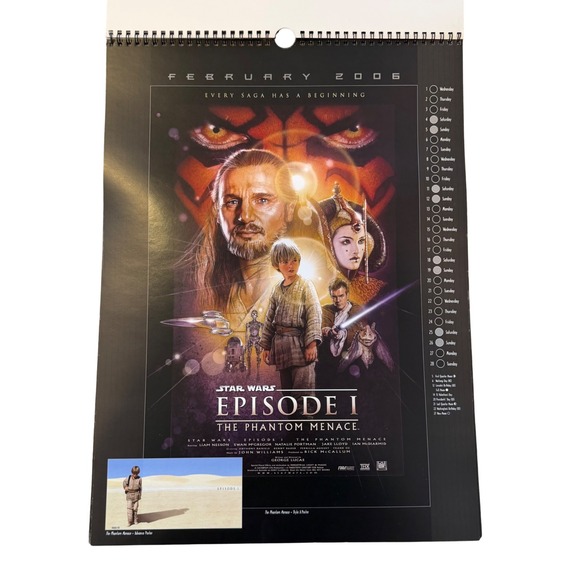 Star Wars 2006 Poster Calendar Lucasfilm Movie Art Revenge of the Jedi Yoda - Picture 6 of 14